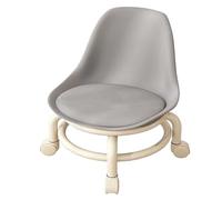 Qudinip Tabouret Roulant Bas pour Enfants avec Dossier Design Compact et Robuste Tabouret à roulettes Basse Hauteur pour Salon et Salle de Bain Gain de Place (Grise)
