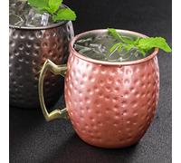 Qudinip Tasse Mule de Moscou élégante, Tasse à Tambour à Pointe de Marteau, Grande de 550ml pour Bière, Cocktails, Fête, Acier Inoxydable