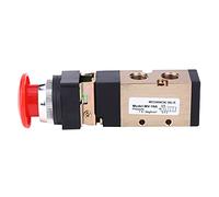 Qudinip Valve Mécanique Pneumatique MV-10A, Bouton Poussoir de Rappel à Ressort de Haute Précision pour le Contrôle de L'air, Alliage D'aluminium 1/4 Pouces PT, 1 unité