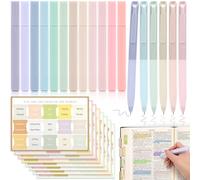 Qudubuy Kit de fournitures d'étude biblique, 12 surligneurs pastels sans bavure, 6 stylos gel, 120 grands onglets d'index, accessoires de journal biblique pour étude, notes et cadeaux