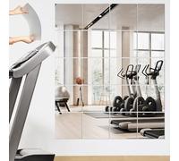 Queekay Lot de 20 miroirs muraux carrés en Acrylique sans Cadre pour Salle de Sport - 2 mm d'épaisseur - pour Plafond de Chambre à Coucher - 30,5 x 30,5 cm
