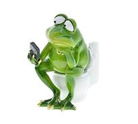 Queemie® Figurine Amusante de Grenouille Assise sur Les Toilettes, Statue de Grenouille penseur, Animaux personnalisés, Mascotte Grenouilles en résine, Figurines de Collection pour la Maison, Le