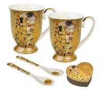 Queen Isabell Coffret 2 tasses à café Idée cadeau 250 ml Le baiser Gustav Klimt