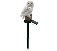 Queen.Y Lumière Solaire Jardin Chouette LED Pelouse Étanche | Résine résistante, balisage allée cour, décoration extérieure, veilleuse automatique, capteur crépusculaire