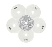 QUEFORET Disques de Polissage Diamant Grain 30-6 Pièces Disques Poncage Marbre Humide 100mm pour Granit Marbre Quartz Pierre Artificielle, pour Meuleuse d'Angle