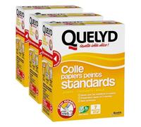 Quelyd Colle Papiers Peints Standards - Idéale pour Chambres et Couloirs - Prête en 3 Minutes - Dosage Ultra Facile - Sans Grumeaux - Sans Solvant - Poudre 250 g (7 rouleaux) (Lot de 3)