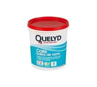 Quelyd Colle Toiles de Verre - Colle Fibres de Verre Prête à l'Emploi - Tous Supports Muraux - Toutes Pièces dont Cuisines et Salles de Bain - Sans Solvant - Pot de 1 kg (5 m²)