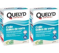 Quelyd - Colle Toile De Verre Concentrée - Colle Fibres De Verre En Poudre Prête à Diluer - Tous Supports Muraux - Toutes Pièces dont Cuisines et Salles de Bain - Sans Solvant - 1 kg (Lot de 2)