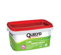 Quelyd Colle Tous Papiers Peints Avec Indicateur Coloré en Pâte - Prête à l'Emploi - Papiers Peints Intissés, Standards, Vinyles et Spéciaux - Sans Solvant - Seau de 5 Kg