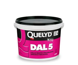 Quelyd DAL 5 Colle Polyvalente Spéciale Isolation - Sceau de 6.5 kg | Haute Adhérence - Sans Coulure - Pour Revêtements Muraux épais - Polystyrène - Liège - Intérieur - Pièces Humides