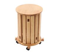 Quenoxo Ensemble de tabourets empilables 4 en 1 en bois massif | Table d'appoint polyvalente et table de chevet avec roulettes | Peu encombrant pour salon, chambre à coucher et salle à manger