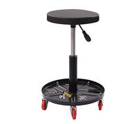 Quenoxo Tabouret d'atelier à pied rond - Pneumatique - Rotatif - Avec plateau à outils - Idéal pour l'atelier automobile