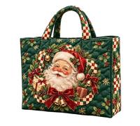 Quentis Sac fourre-tout matelassé de Noël, motif Père Noël, bonhomme de | Sac à main réutilisable, tissu matelassé, design durable pour les cadeaux de vacances, compatible avec les grands cadeaux