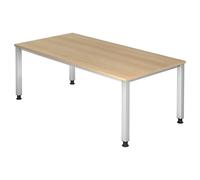 QUEO 2E S | Bureau 200 x 100 réglable en hauteur Chêne
