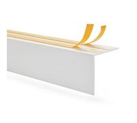QUEST Cache-tringle à rideau en PVC 50x20 mm, auto-adhésif, blanc, 200 cm