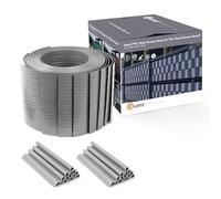 Quest Kit de lamelles Occultantes PVC - Brise Vue de Qualité Bandes de Protection pour Panneau Grillagé Clôtures Rigides - Hauteur : 19 cm - Longueur : 2,525 m - 900 g/m² - Gris 10 Bandes + 20 Clips