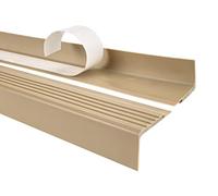 Quest Nez de marche autocollant 48 x 42 mm, en plastique PVC, profilé antidérapant pour nez de marche, PMW - beige, 150 cm