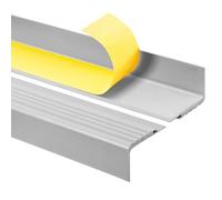 Quest Nez de marche autocollant 48 x 42 mm, en plastique PVC, profilé antidérapant pour nez de marche, PMW - gris, 100 cm