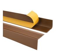 Quest Nez de marche autocollant en plastique PVC, protection pour bords d'escalier, 50 x 42 mm, marron, 165 cm