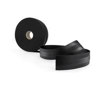 Quest Profil de transition 70 mm de raccord en PVC sans bande adhésive, couvre-joint, Plinthe de sol, profil de sol pour intérieur - Flexible, Plat (Noir, 1m)