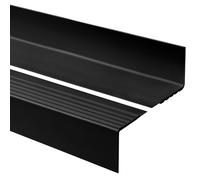 Quest Profilé de nez de marche 40 x 60 mm en plastique PVC antidérapant sans ruban adhésif RDD, noir, 150 cm