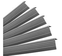 QUEST Profilé de nez de marche autocollant en PVC avec rainures antidérapantes 40 x 25 mm (gris foncé, 5 x 100 cm)