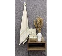 Questo Casa Serviette de Bain, Serviette de Plage, 16/1 en Bambou, Motif Aphrodisie, Tissage Jacquard, séchage Rapide, 330 g/m², 80 x 150 cm, 1 pièce, Naturel, Beige