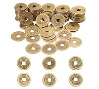 Quesuc 50 Pièces de Monnaie Feng Shui Chinoises Bonne Chance de Monnaie I-Ching Pour La Santé Et La Richesse, 2 cm