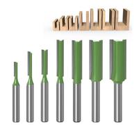 Queue Fraise Defonceuse,Fraise à Bois Fraise Extra-longue,Mèches Carbide Router,Bits Fraise à Menuiserie Outil,Routeur Droite à Simple Duble Flûte à Bois,3mm,4mm,5mm,6mm,8mm,10mm,12mm,7 Pièces,Kiuiom