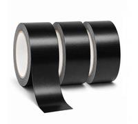 Qufiiry 3 Rouleaux 230μ Ruban Adhésif Noir, 48 mm x 20m | Ruban Adhésif Gaffer, Résistant à l'eau, Multi-Usages pour la Réparation, la Fixation et le Regroupement