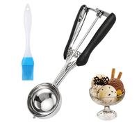 Qufiiry Cuillère à glace 6cm, Cuillère à biscuits portionneuse en acier inoxydable 18/8, cuillère à glace avec gâchette pratique pour pâtisserie, cupcakes, muffins（6cm）