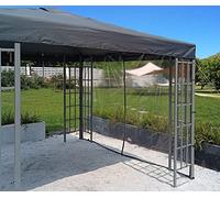 Quick Star 1 Panneau latéral avec Fermeture éclair 300 x 200 cm PVC Transparent pour tonnelle 3 x 3 m avec élastiques de Serrage