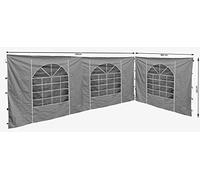 QUICK STAR 2 Panneaux latéraux avec fenêtre en PVC 300 x 193 cm / 400 x 193 cm pour pavillon Sahara 3 x 4 m Panneau latéral Gris