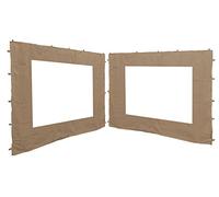 Quick Star 2 Panneaux latéraux avec fenêtre PE 250x190cm Beige pour Gazebo 3x3m