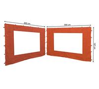 QUICK STAR 2 Panneaux latéraux avec fenêtre PE 300x197cm Rouge-Orange pour Gazebo 3x3m