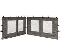 QUICK STAR 2 Panneaux latéraux en PE avec fenêtre 300x195cm / 400x195cm pour pavillon 3x4m paroi latérale Anthracite RAL 7012
