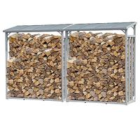 QUICK STAR 2 pièces Étagère en Aluminium pour Bois de cheminée 130 x 70 x 185 cm 1,6 m³