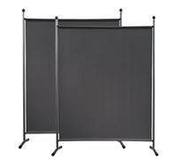 QUICK STAR 2 pièces Paravent 150 x 190 cm Séparateur de Tissu Jardin Balcon Écran de confidentialité partition Gris