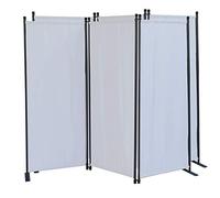 QUICK STAR 2 pièces Paravent 170 x 165 cm Séparateur de Tissu Jardin en 3 Parties Pliable Balcon Écran de confidentialité partition Blanc