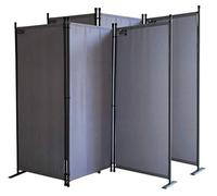 QUICK STAR 2 pièces Paravent 170 x 165 cm Séparateur de Tissu Jardin en 3 Parties Pliable Balcon Écran de confidentialité partition Gris
