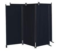 QUICK STAR 2 pièces Paravent 170 x 165 cm Séparateur de Tissu Jardin en 3 Parties Pliable Balcon Écran de confidentialité partition Noir
