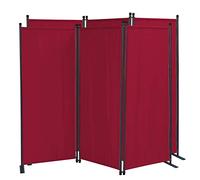 QUICK STAR 2 pièces Paravent 170 x 165 cm Séparateur de Tissu Jardin en 3 Parties Pliable Balcon Écran de confidentialité partition Rouge Rubis