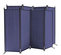 QUICK STAR 2 pièces Paravent 220 x 165 cm Séparateur de Tissu Jardin en 4 Parties Pliable Balcon Écran de confidentialité partition Bleu