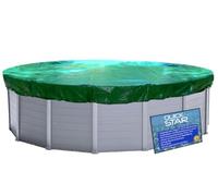 QUICK STAR Bâche de Piscine Ø 720 cm Ronde pour piscines jusqu'à 650 cm - Bâche d'hiver 200 g/m² - Vert/Noir