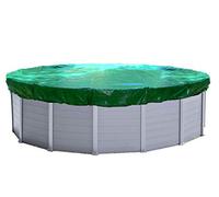 Couverture de piscine ronde pour piscines de 460 à 500 cm | Dimensions de la bâche : Ø 560 cm | Verte | Bâche de piscine été et hiver | Bâche de protection 200 g/m² PE | Couverture doublement enduite