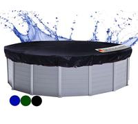 Couverture de piscine ronde pour piscines de 600 à 650 cm | Dimensions de la bâche : Ø 720 cm | Noir | Bâche de piscine été et hiver | Bâche de couverture solaire 200 g/m² PE double revêtement | Bâche
