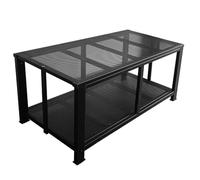 QUICK STAR Banc à bois de chauffage en métal avec rangement Siège banc 100 × 48 × 45 cm - Noir mat, design industriel SPA Banc à bois de chauffage siège coffre