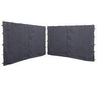 QUICK STAR Lot de 2 parois latérales avec Fermeture Éclair 250 x 192 cm 350 x 192 cm pour tonnelle Nice 3 x 4 m Paroi latérale Gris RAL 7012