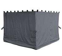 Quick-Star Lot de 4 Panneaux latéraux pour tonnelle Nizza Gris 3 x 4 m