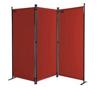 QUICK STAR Paravent 170 x 165 cm Séparateur de Tissu Jardin en 3 Parties Pliable Balcon Écran de confidentialité partition Rouge-Orange